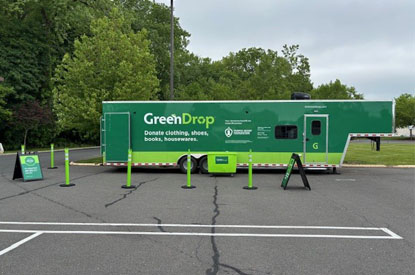 Exterior of GreenDrop donation center trailer