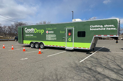 Exterior of GreenDrop donation center trailer