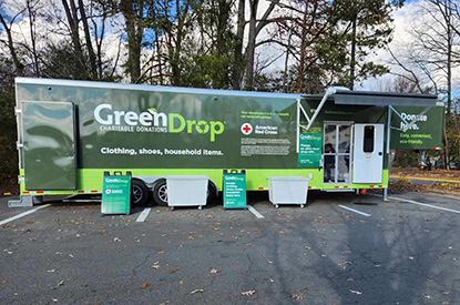 Exterior of GreenDrop donation center trailer