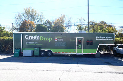 Exterior of GreenDrop donation center trailer