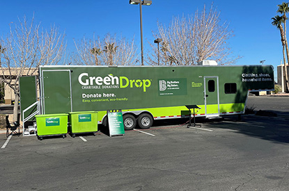 Exterior of GreenDrop donation center trailer