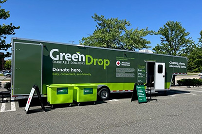 Exterior of GreenDrop donation center trailer