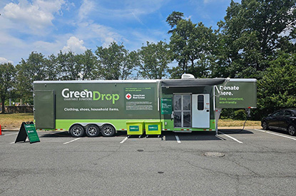 Exterior of GreenDrop donation center trailer