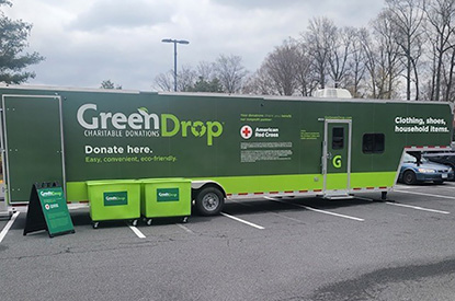 Exterior of GreenDrop donation center trailer