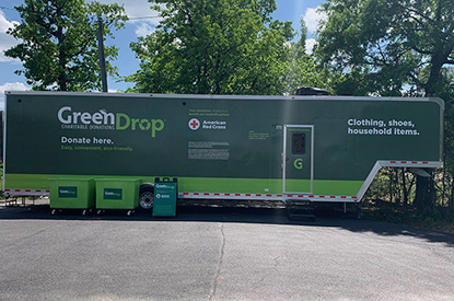 Exterior of GreenDrop donation center trailer