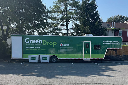 Exterior of GreenDrop donation center trailer