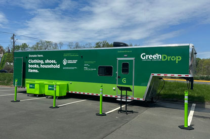 Exterior of GreenDrop donation center trailer